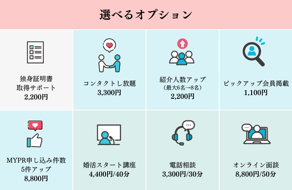 スマリッジのオプション