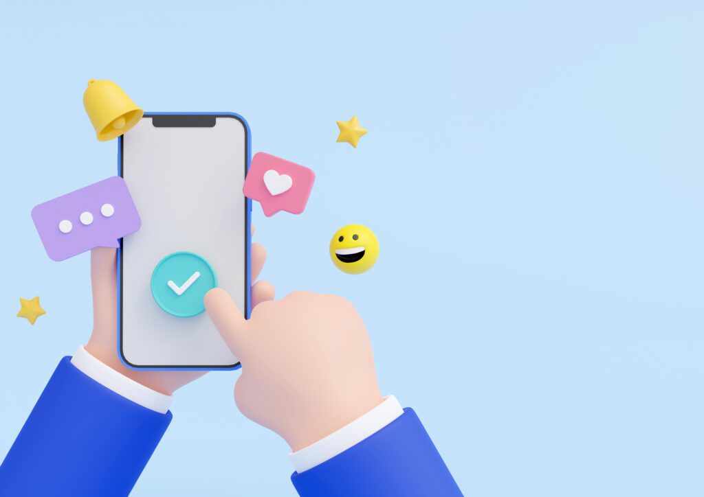 スマホをタップする