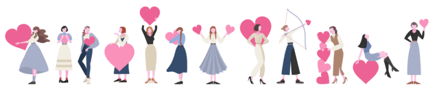 ハートと女性